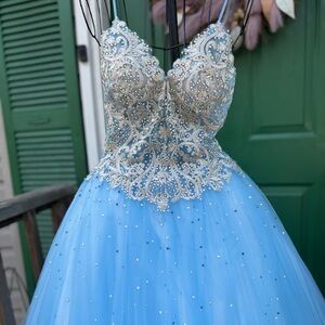 Jovani Cinderella Light Blue Dress with Sequin Details